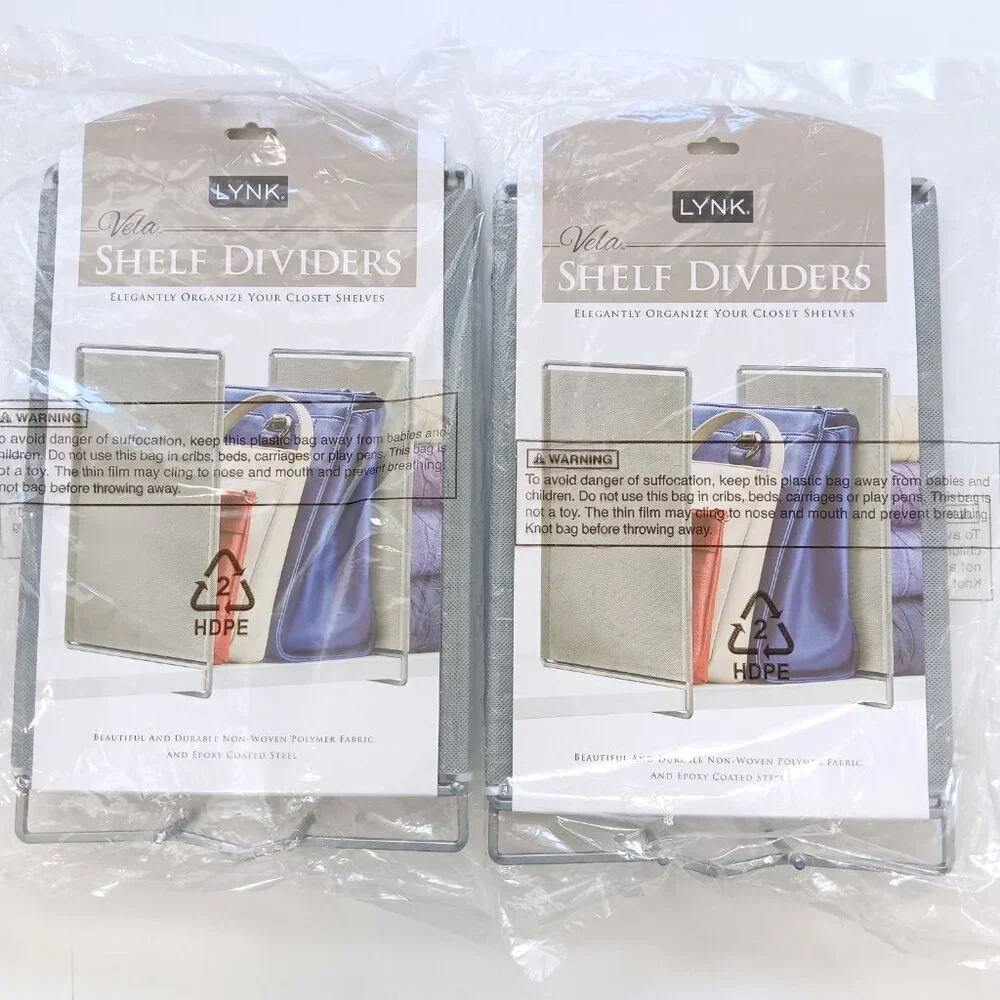 Set of 2 Lynk Vela Shelf Dividers Sets Gray 13